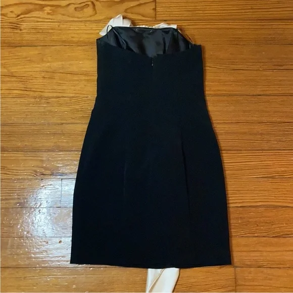 ABS Allen Schwartz Black Satin Strapless Dress - Picture 4 of 11
